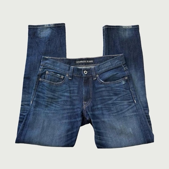 Express Loose Fit Straight Leg Jeans - Picture 1 of 8
